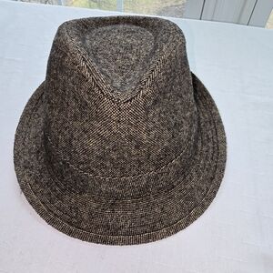 Stetson Brown Tweed Fedora Hat Dark Academia Old Money